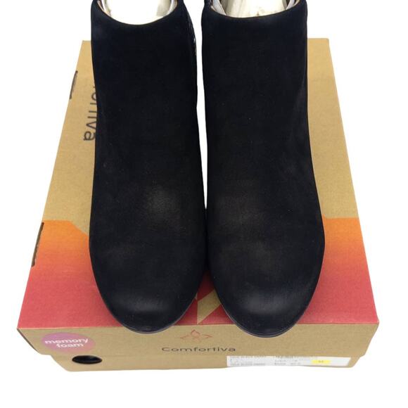 Comfortiva Norby True Black Snake Heeled Ankle Boots Booties 9 Women's - Picture 6 of 9